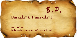 Benyák Paszkál névjegykártya